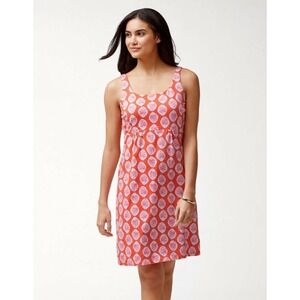 NWT!!‎ TOMMY BAHAMA Wood Blockin' Dress Palm Frond Curuba Orange Pink Knit XS